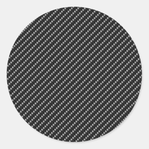 Carbon Fiber Look Classic Round Sticker