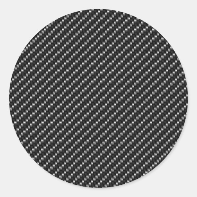 Carbon Fiber Look Classic Round Sticker (Front)