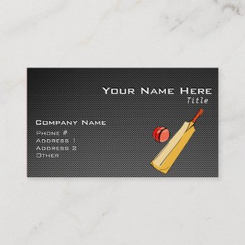 Carbon Fiber Look Cricket Business Card by SportsWare at Zazzle