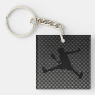 Carbon Fiber look Tennis Keychain