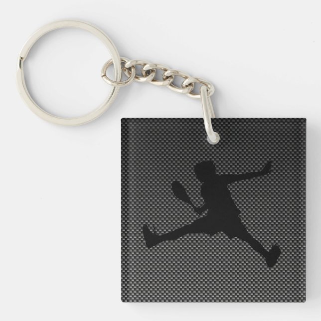 Carbon Fiber look Tennis Keychain (Front)
