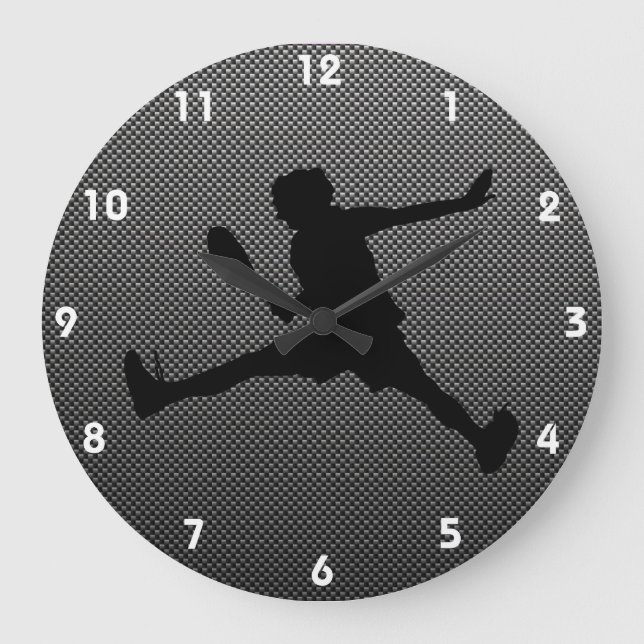 Carbon Fiber look Tennis Large Clock (Front)