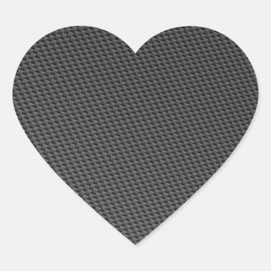 Carbon Fiber Material Heart Sticker