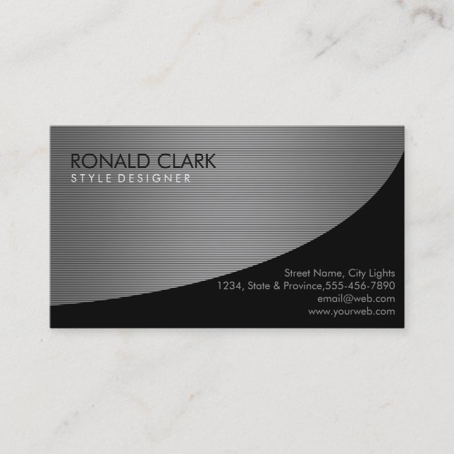 Carbon Fiber Metal Professional Black Business Card (Front)