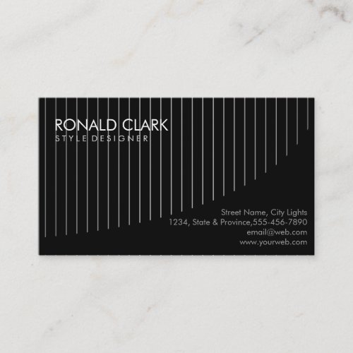 Carbon Fiber Metal Professional Black Striped Business Card