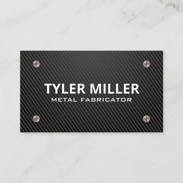 Carbon Fiber | Metal Screws Business Card (Front)