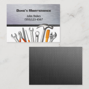 Carbon Fiber Metal Tools Handyman Maintenance Business Card
