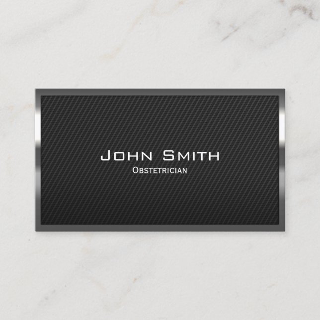Carbon Fiber Obstetrician Business Card (Front)