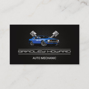 Carbon Fiber Pattern Auto Logo Pistons Business Card