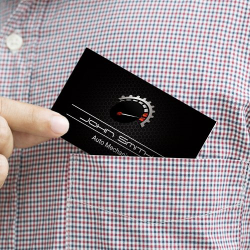 Carbon Fiber Pattern  Auto Logo  Speedometer Business Card