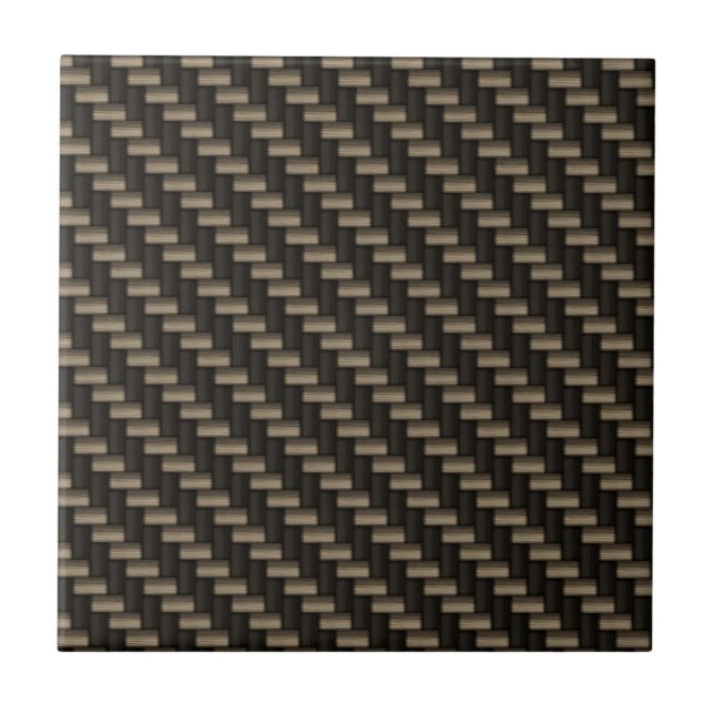 Carbon Fiber Pattern (faux) Ceramic Tile (Front)