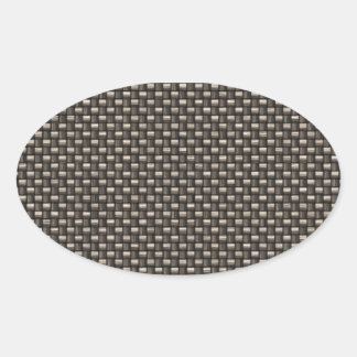 Carbon Fiber Pattern (Faux) Oval Sticker