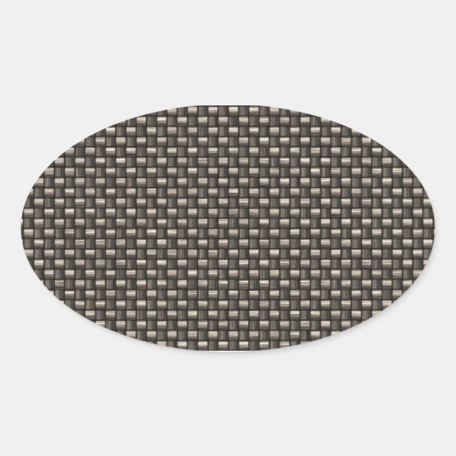 Carbon Fiber Pattern (Faux) Oval Sticker (Front)
