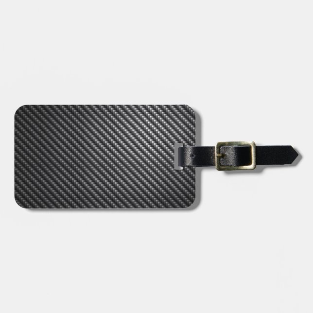 Carbon Fiber Pattern Luggage Tag (Front Horizontal)