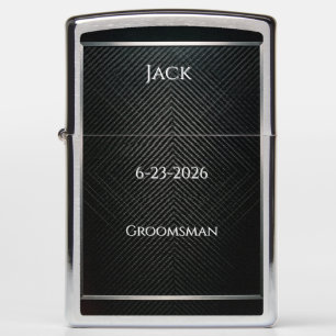 Carbon Fiber Personalized Groomsman Wedding Zippo Lighter