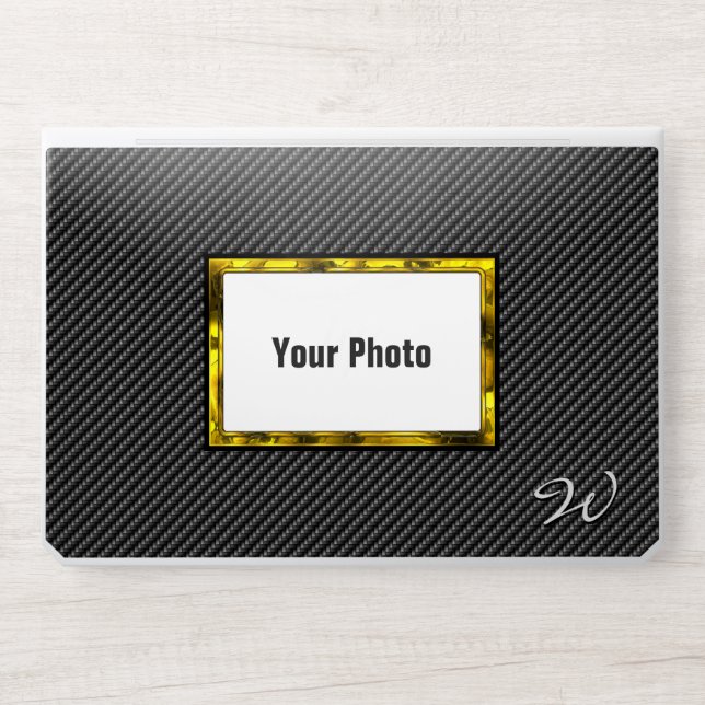 Carbon Fiber & Photo Frame Options HP Laptop Skin (Front)