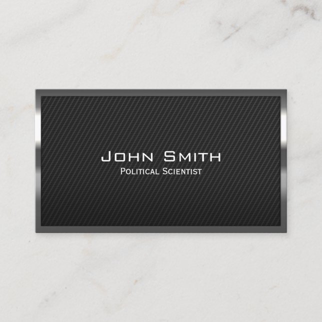 Carbon Fiber Political Scientist Business Card (Front)