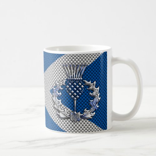 Carbon Fiber Print Scotland Flag Coffee Mug