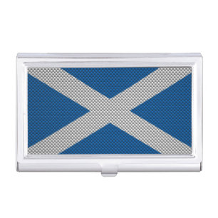 Carbon Fiber Print Scotland Flag Decor Business Card Case
