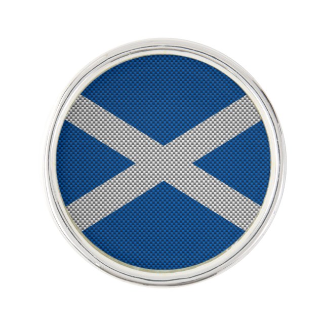 Carbon Fiber Print Scotland Flag Decor Pin (Front)