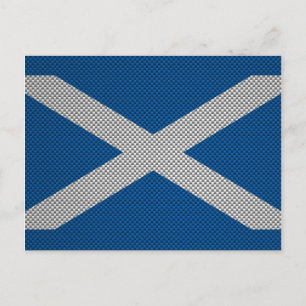 Carbon Fiber Print Scotland Flag Decor Postcard