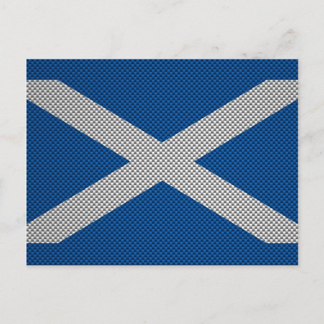 Carbon Fiber Print Scotland Flag Decor Postcard (Front)