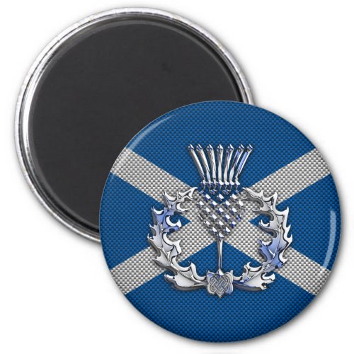 Carbon Fiber Print Scotland Flag Magnet