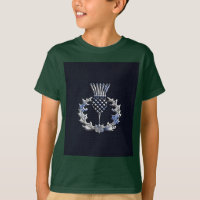 Carbon Fiber Print Silver Scottish Thistle