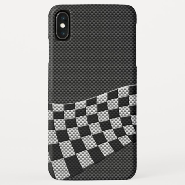 Carbon Fiber Racing Flag Wave Print Decor Case-Mate iPhone Case (Back)