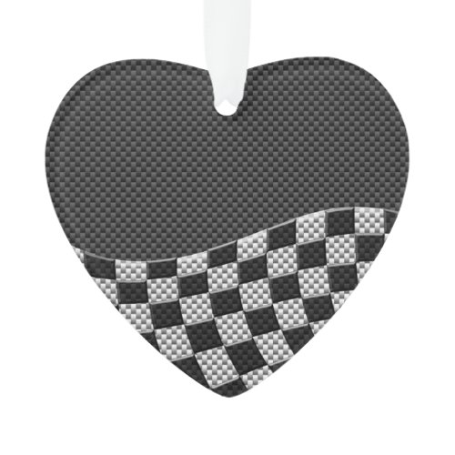 Carbon Fiber Racing Flag Wave Print Decor Ornament