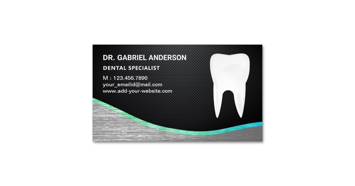 Carbon Fiber Steel Tooth Dental Clinic Dentist Business Card