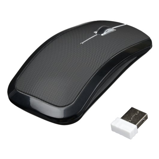 Carbon Fiber Style 05 Wireless Mouse (Angled)