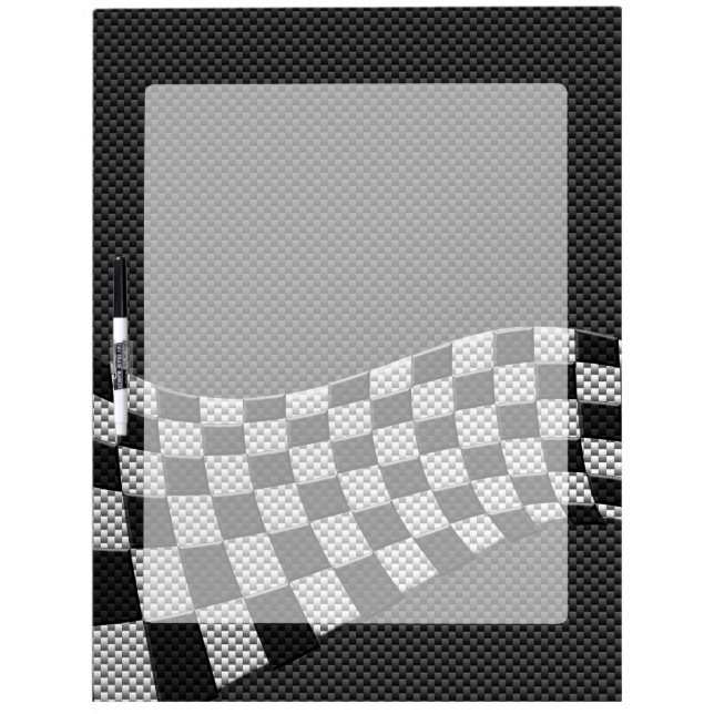 Carbon Fiber Style Checkered Racing Flag Wave Dry-Erase Board (Front)