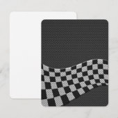 Carbon Fiber Style Racing Flag Wave Decor (Front/Back)