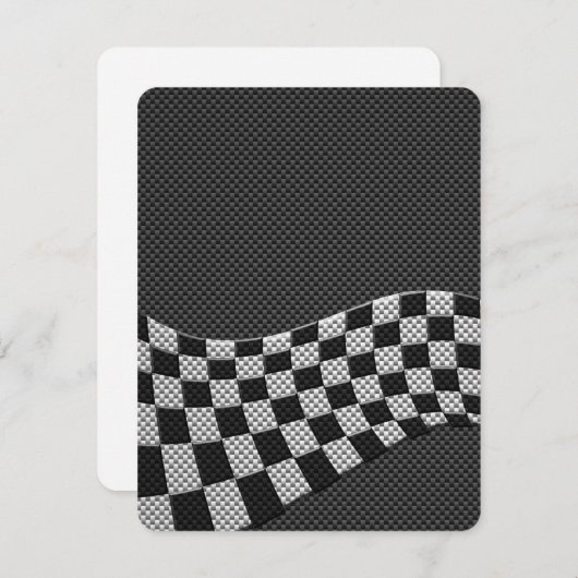 Carbon Fiber Style Racing Flag Wave Decor (Front/Back)