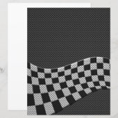 Carbon Fiber Style Racing Flag Wave Decor (Front/Back)