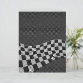 Carbon Fiber Style Racing Flag Wave Decor (Standing Front)