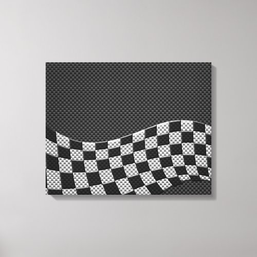 Carbon Fiber Style Racing Flag Wave Decor
