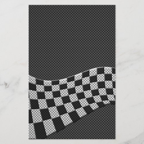 Carbon Fiber Style Racing Flag Wave Decor Flyer