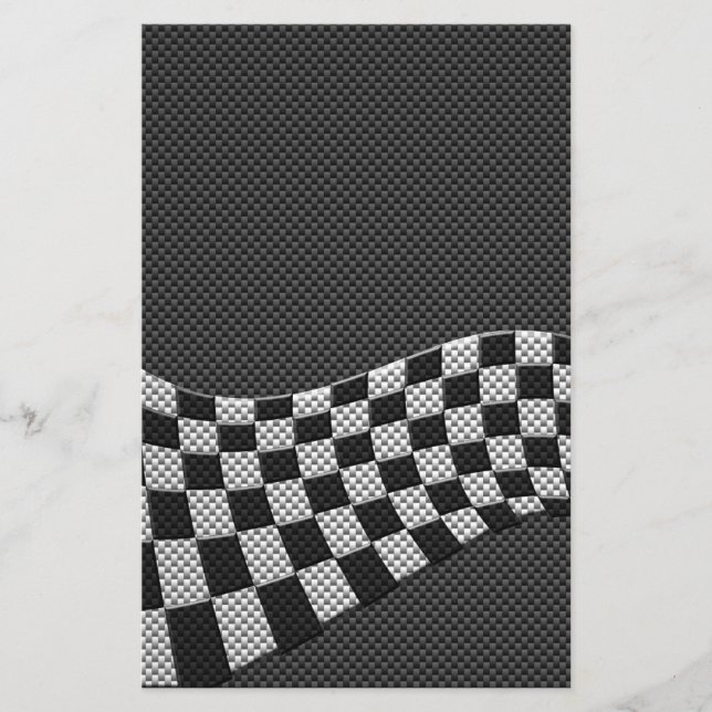 Carbon Fiber Style Racing Flag Wave Decor Flyer (Front)