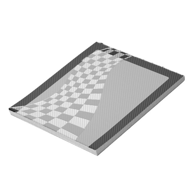 Carbon Fiber Style Racing Flag Wave Decor Notepad (Rotated)