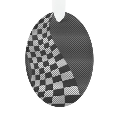 Carbon Fiber Style Racing Flag Wave Decor Ornament