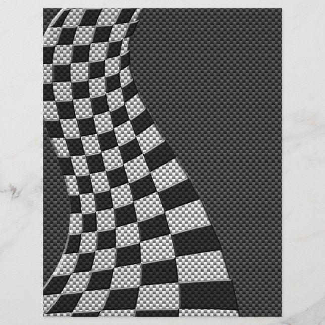 Carbon Fiber Style Racing Flag Wave Print Flyer (Front)