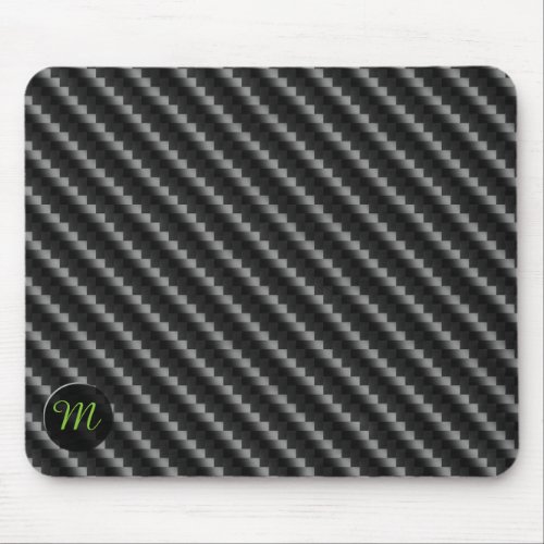 Carbon Fiber Style with Monogram Mouse Pad