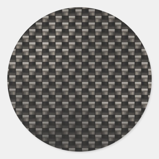 Carbon Fiber Texture Classic Round Sticker (Front)