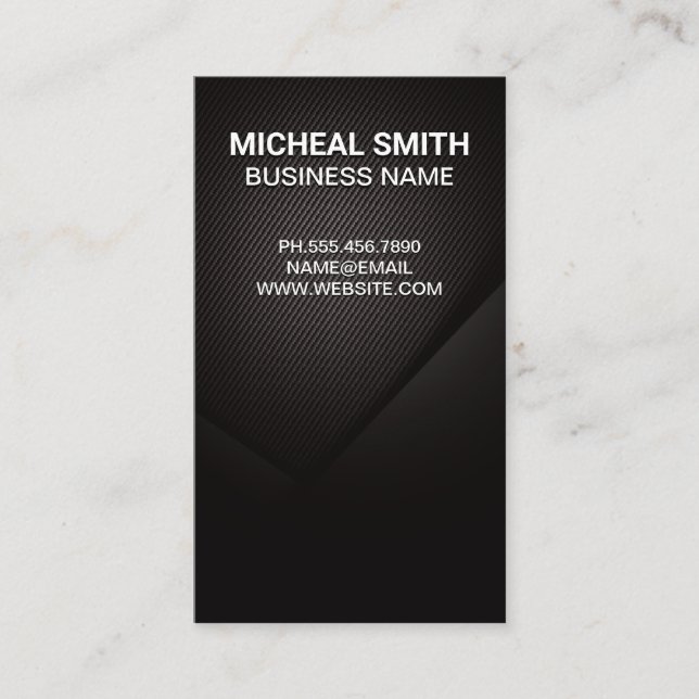 Carbon Fiber Texture Dark Background Business Card (Front)