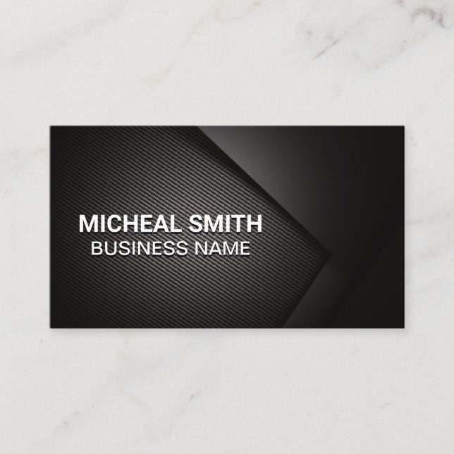 Carbon Fiber Texture Dark Background Business Card (Front)