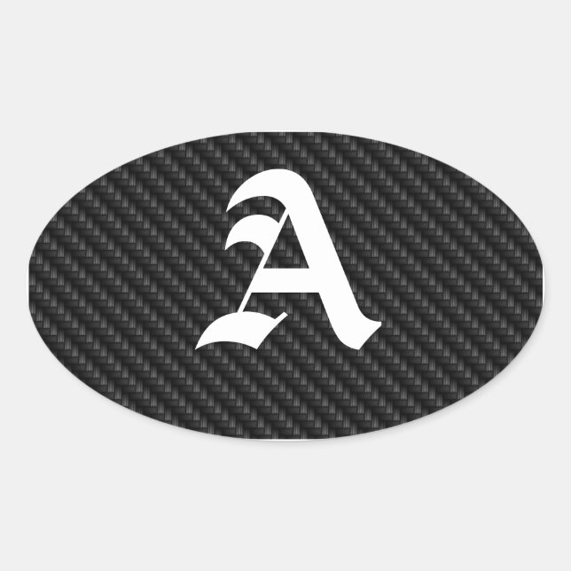 Carbon Fiber Texture Oval Sticker (Front)