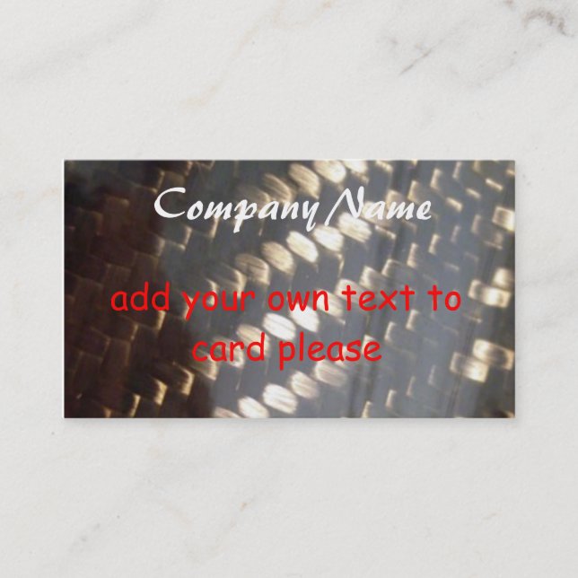 carbon_fiber_weave, Company Name, add your own ... Business Card (Front)