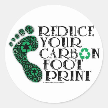 Carbon Footprint Classic Round Sticker by fightcancertees at Zazzle